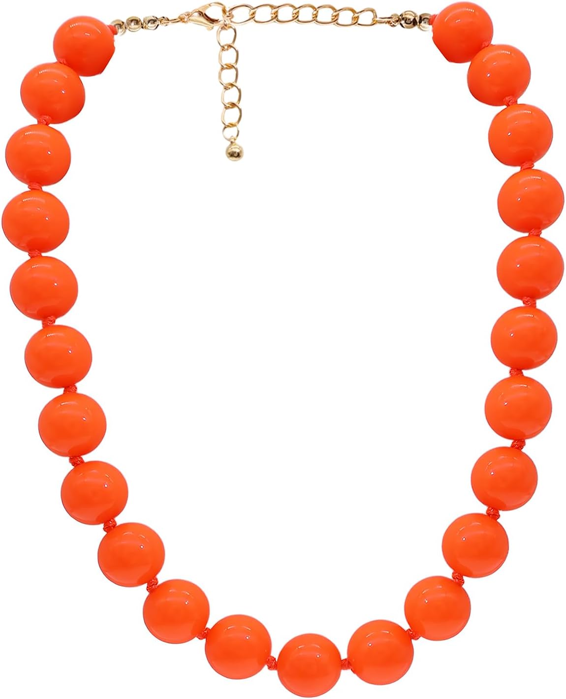 Chunky Big Beaded Necklace for Women Large Bold Beads Choker Necklaces Boho Round Ball Bead Statement Jewelry Gift