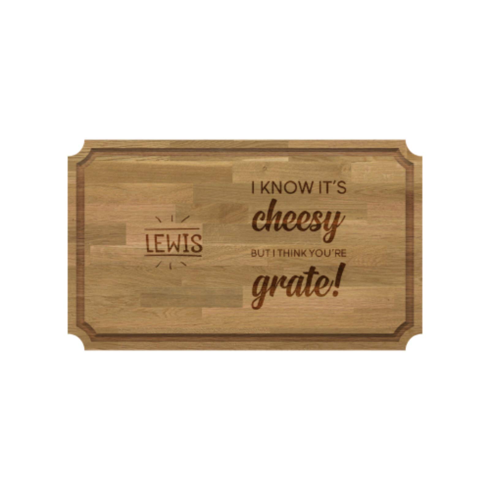 Be-Creative Tablero Madera, Tabla de cortar grande de madera maciza de roble natural, grabada y personalizada, estilo 5