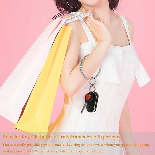 Miniatura 7 de Pulsera de cristal, llavero de diamantes de imitación Artscope para mujer, B - Ab
