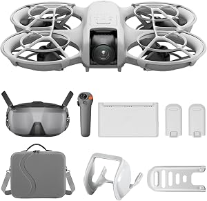 DJI Neo Motion Fly More Combo mit Landeplatz, Mini Drohne mit 4K UHD-Kamera, 135g selbstfliegende Drohne, Follow me funktion, Handflächenstart, KI-Motivverfolgung mit RC Motion 3 und 3 Akkus
