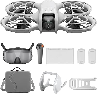 DJI Neo Motion Fly More Combo mit Landeplatz, Mini Drohne mit 4K UHD-Kamera, 135g selbstfliegende Drohne, Follow me funktion, Handflächenstart, KI-Motivverfolgung mit RC Motion 3 und 3 Akkus