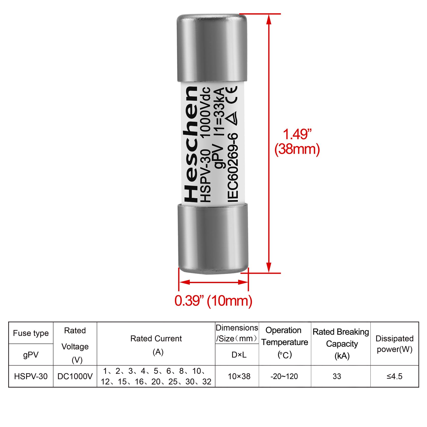 Fusibili Solari GPV 15A 1000VDC - Per Impianti Fotovoltaici | Confezione Da 10 Pezzi - Foto 9