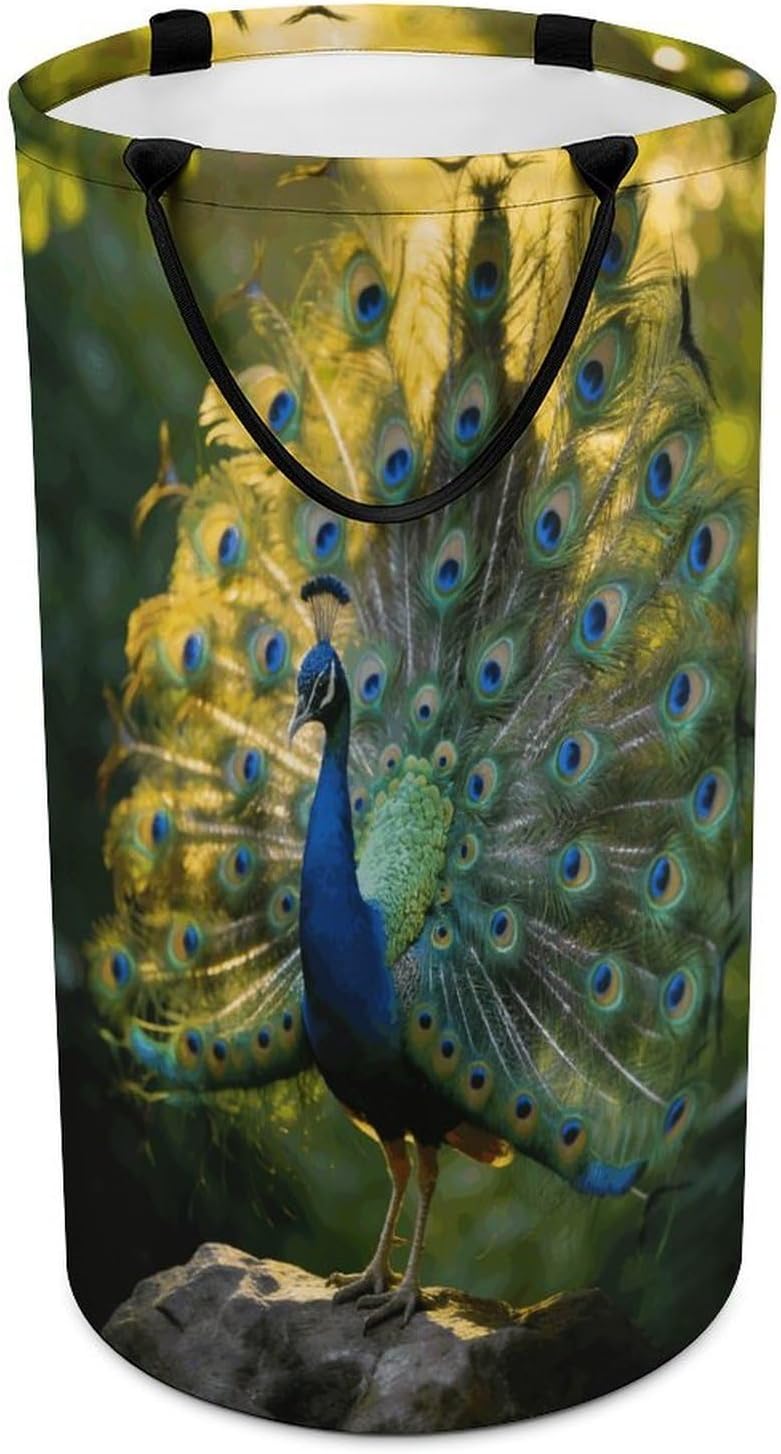 Fan Spread Open Laundry Hamper 86L Waterproof Collapsible Clothes Basket with Double Handles Freestanding Foldable Laundry Basket Large Clothes Hamper for Bathroom