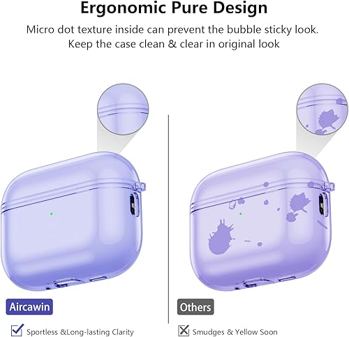 Vista 19 de Funda para Airpods Pro 2 con purpurina transparente, protector transparente de TPU suave para Airpod Pro de 2ª generación, protección completa