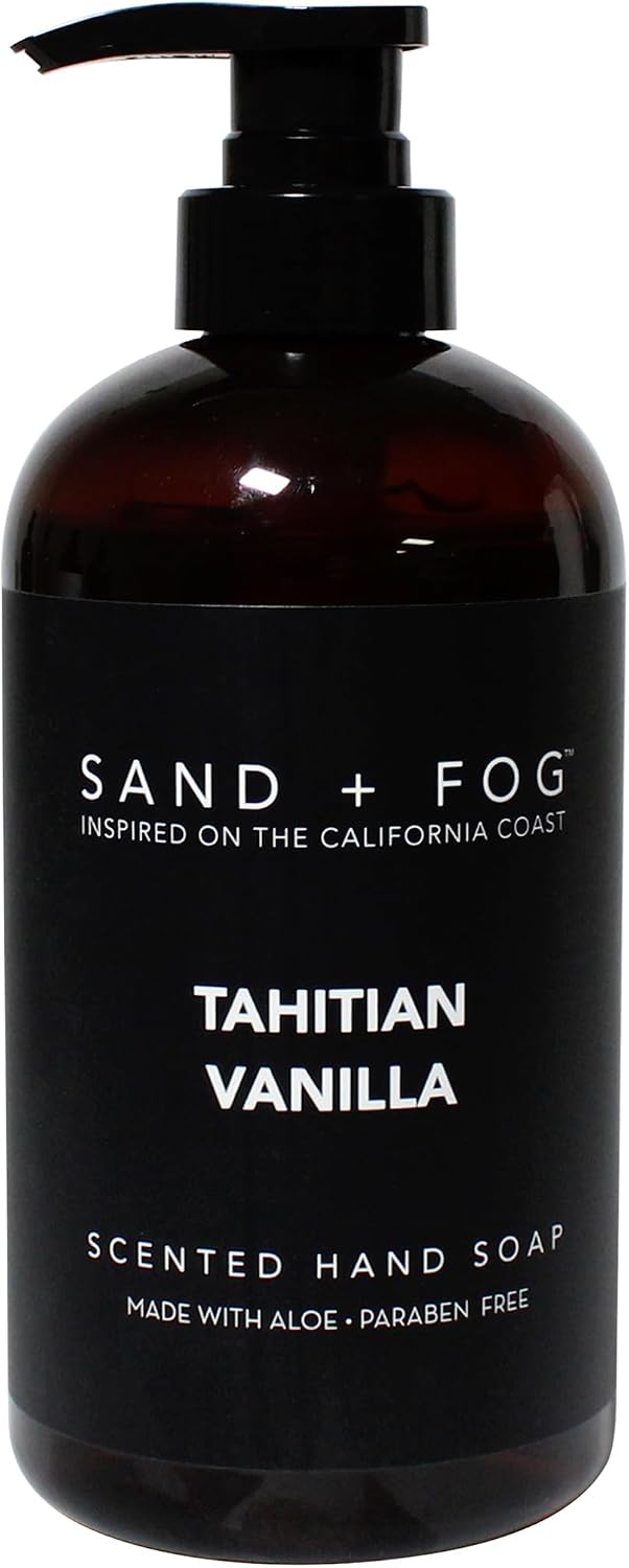 Sand + Fog Tahitian Vanilla- Scented Liquid Hand Soap - Moisturizing Hand Soap - Made with Aloe - Paraben Free - 20 oz