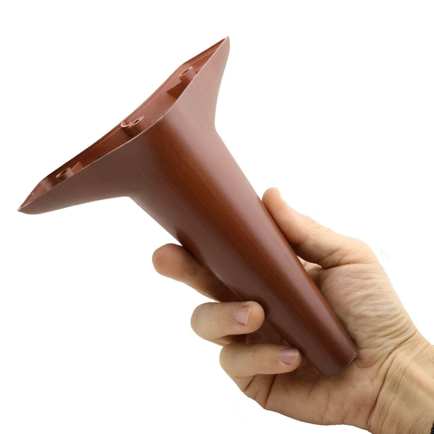 Badem10 4 ADET Aspen Lüks Mobilya Kanepe Sehpa Puf Koltuk Ayağı 18 cm Kahverengi Ahşap Desenli Baza Ayak