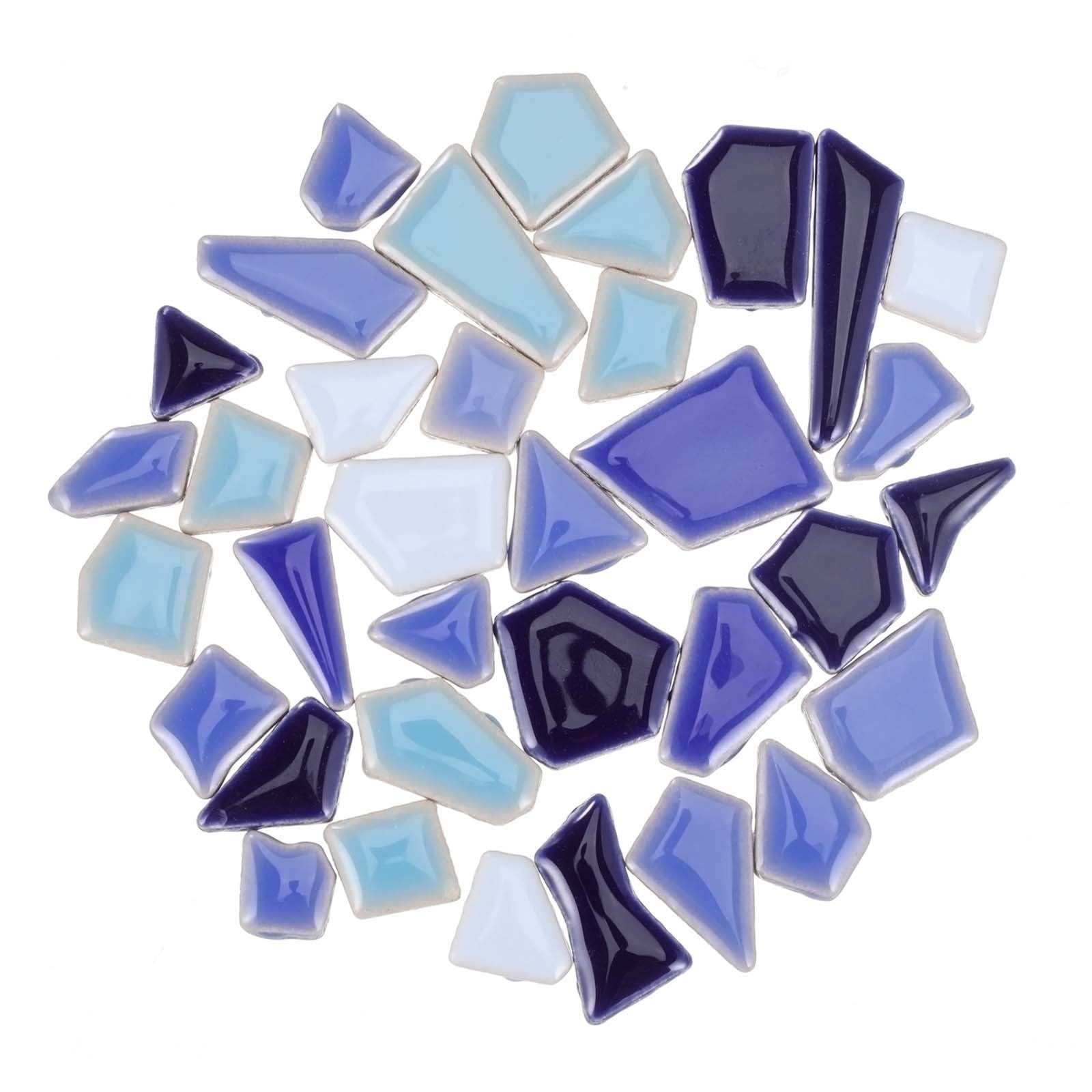 Mosaïque en céramique bleue Gadpiparty lot de 200g de petits carreaux irréguliers pour loisirs