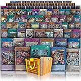 Golden Groundhog Yugioh 200 Card Lot Featuring A Mix of 50 Rares Or Holos - Includes Treasure Chest Storage Box