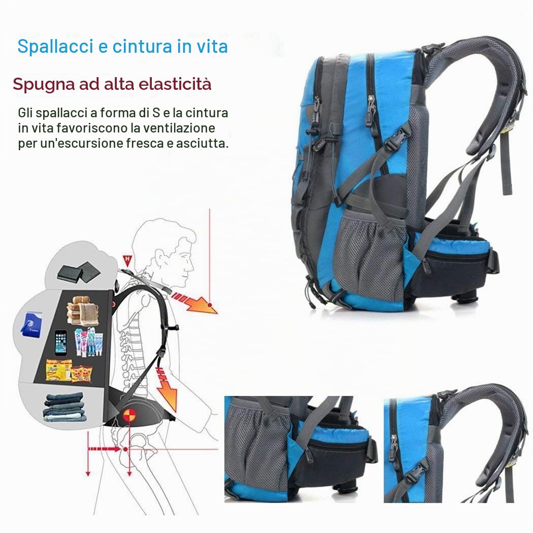 Meisohua Zaino da Trekking Outdoor Donna e Uomo con Protezione Impermeabile per Alpinismo Arrampicata Equitazione ad Alta capacità Borsa da Viaggio,Multifunzione, 40 Litri