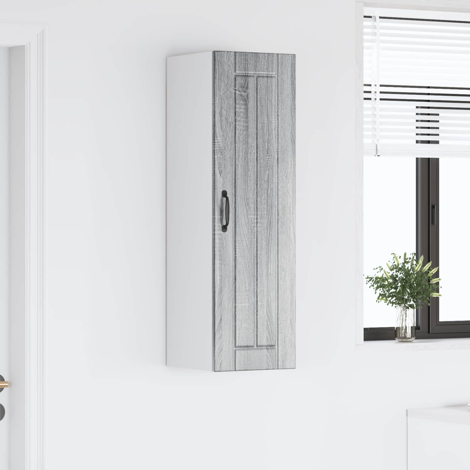 Armadio da parete, 30 x 31 x 100 cm, in legno Sonoma grigio