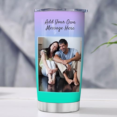 Miniatura 8 de wowcugi Vaso de acero inoxidable personalizado con foto de 20 onzas, 30 onzas, taza de viaje para café, cumpleaños, Día de la Madre, Día del Padre,