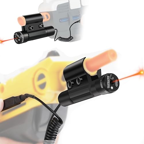 Laser Sight Compatible with Gel Ball Blasters, Red Dot Beam fit for Bug Salt Gun, Splat Laser Scope with 2 Sets of Batteries, Airsoft BB Pump Add-On Accessories (Only Laser Sight)