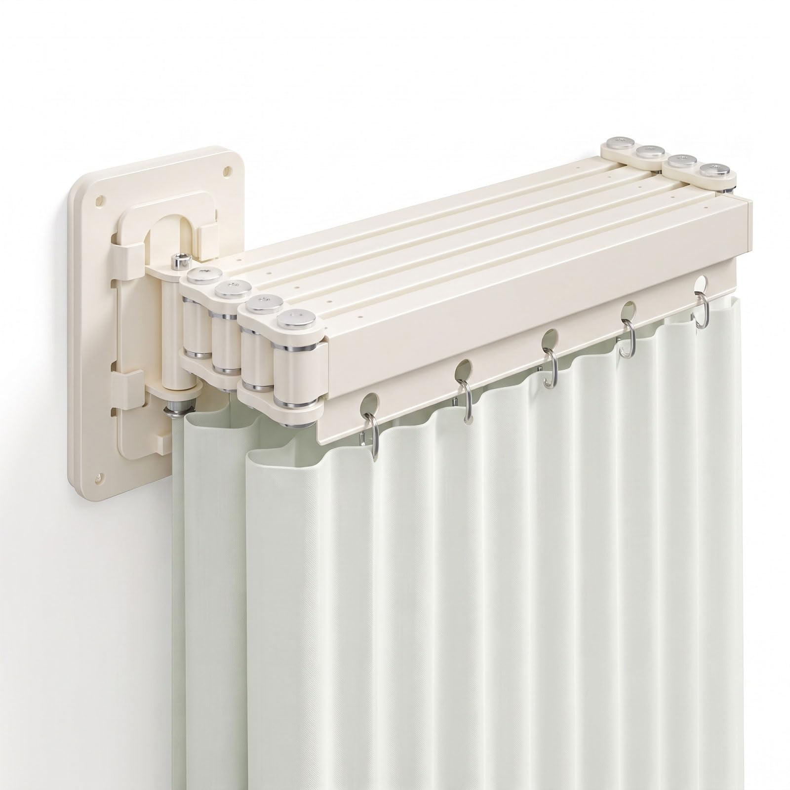 Barra de cortina de ducha sin taladrar, 1,8 m x 194 cm, barra de cortina de esquina plegable con ventosa, forma L/U, estable y ajustable para cortina de ducha de esquina, accesorios de baño (blanco)