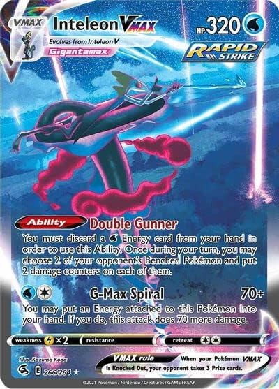 Pokemon Inteleon VMAX 266/264 Secret Rare Sword & Shield Fusion Strike Trading Card