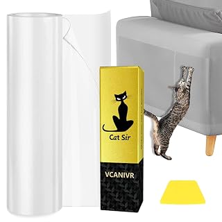 Cat Couch Protector 15.7" x 118" Thickened Anti Cat Scratch Furniture Protector 100% Transparent Free Cutting Couch Protector for Door Wall - Amazon product rated Grade B