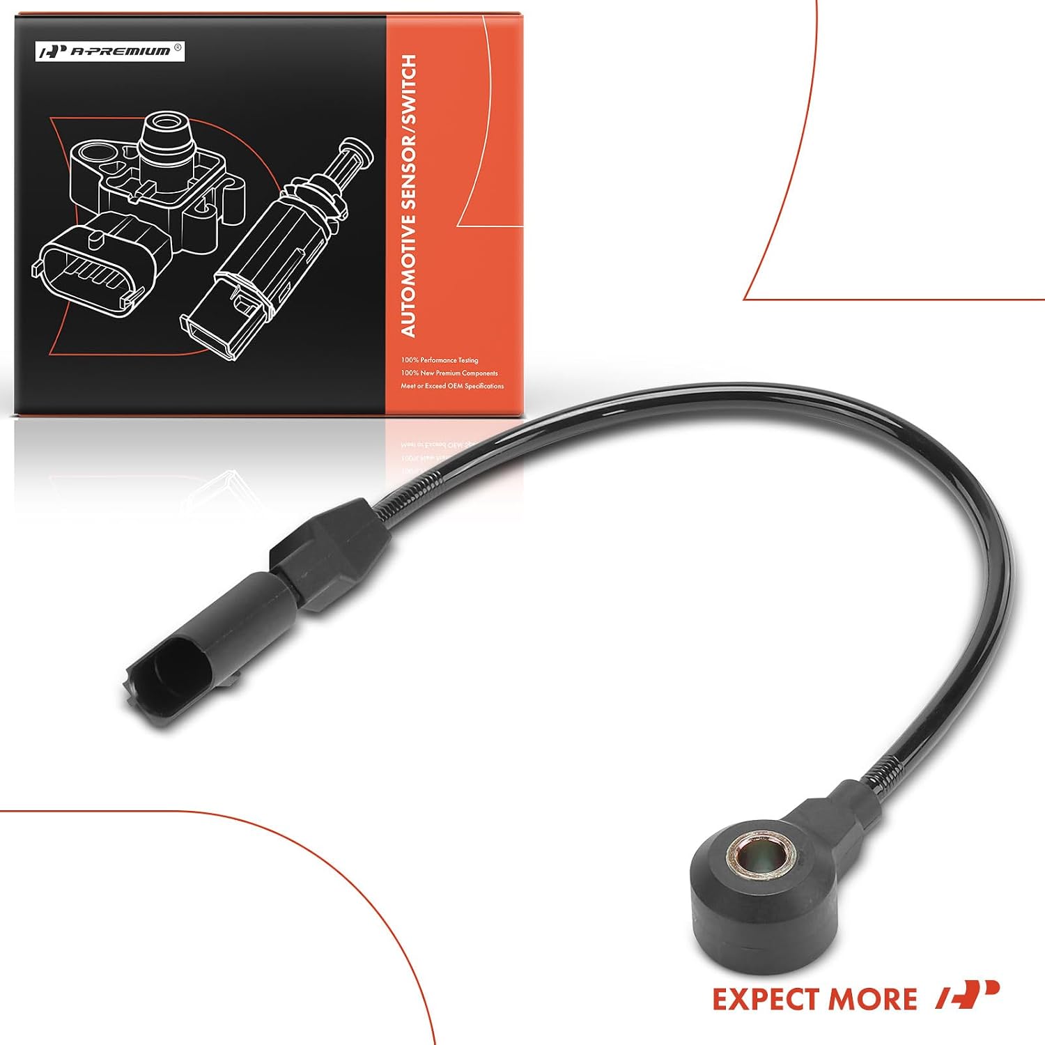 A-Premium Ignition Knock Detonation Sensor Compatible with Volkswagen Jetta 2000-2002, Golf 2000-2002 & Audi TT 2000-2002, TT Quattro 2000-2002, 1.8L 2.8L, Replace# 06A905377C, 06A905377F