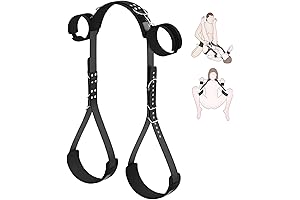 Adjustable Leather Bed Restraint Kit for Couples and Individuals (Black)
