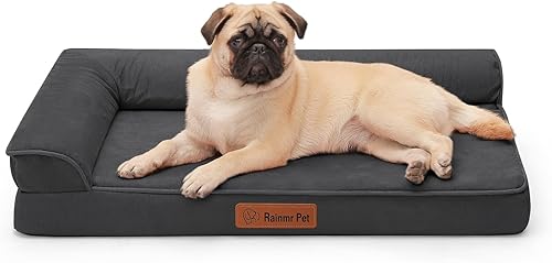 Miniatura 20 de Camas ortopédicas para perros grandes, camas de espuma viscoelástica para perros de tamaño grande, funda extraíble lavable, parte inferior