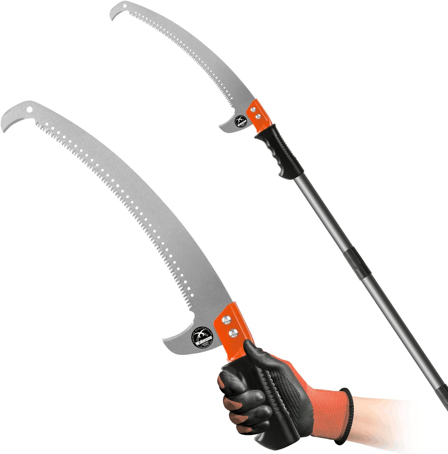 Pole Saws for Tree Trimming 304cm Lightweight Manual Stainless Steel Extension High Pole Pruning Pole Saw with Blade for Trimmer Branches Pole Cutter Pole Pruner at Forestry Yard Garden Patio
