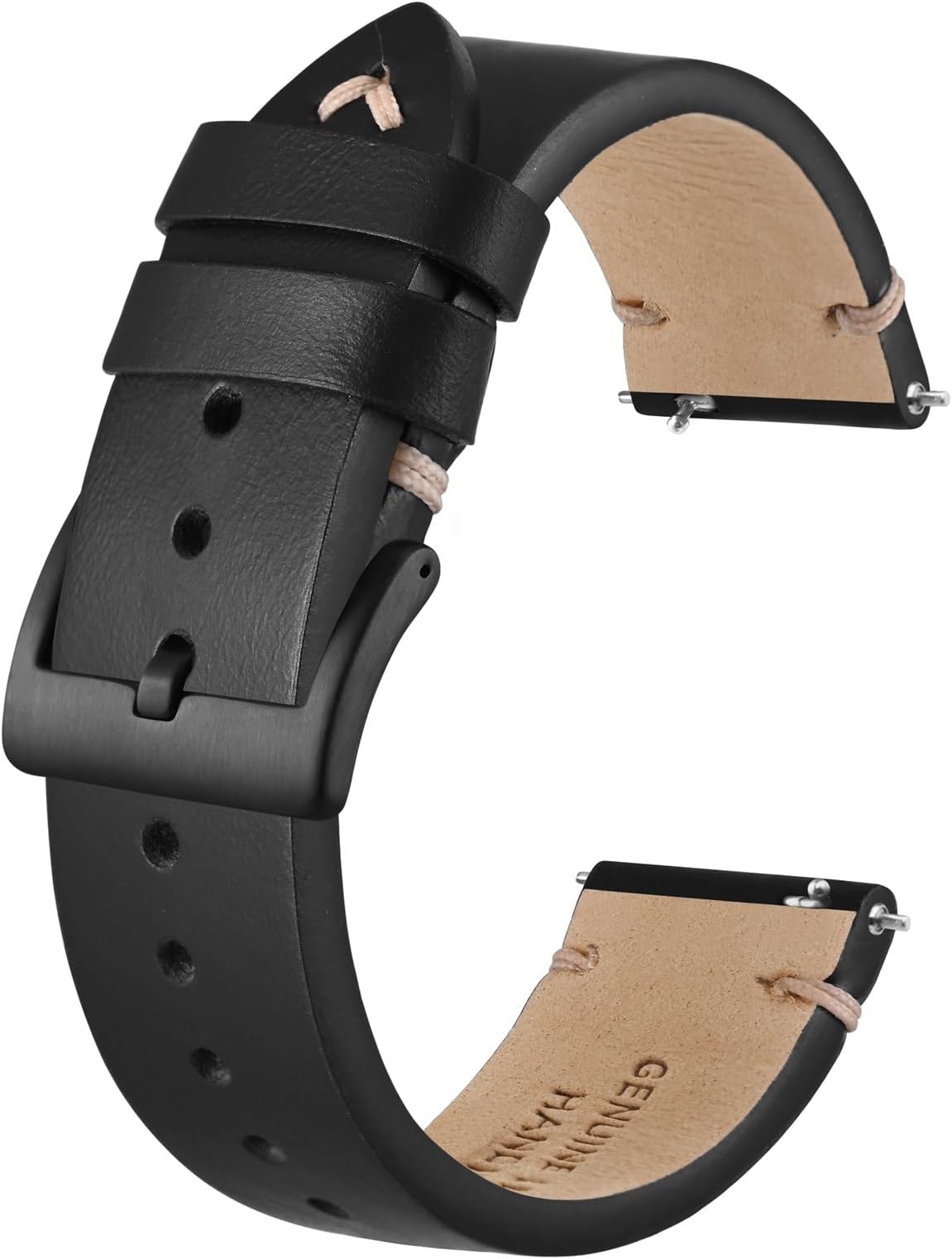 BISONSTRAP Distressed Leather Watch Strap, Watch Replacement Bands for Men, Quick Release Spring Bars, Band Width 18mm 20mm 22mm