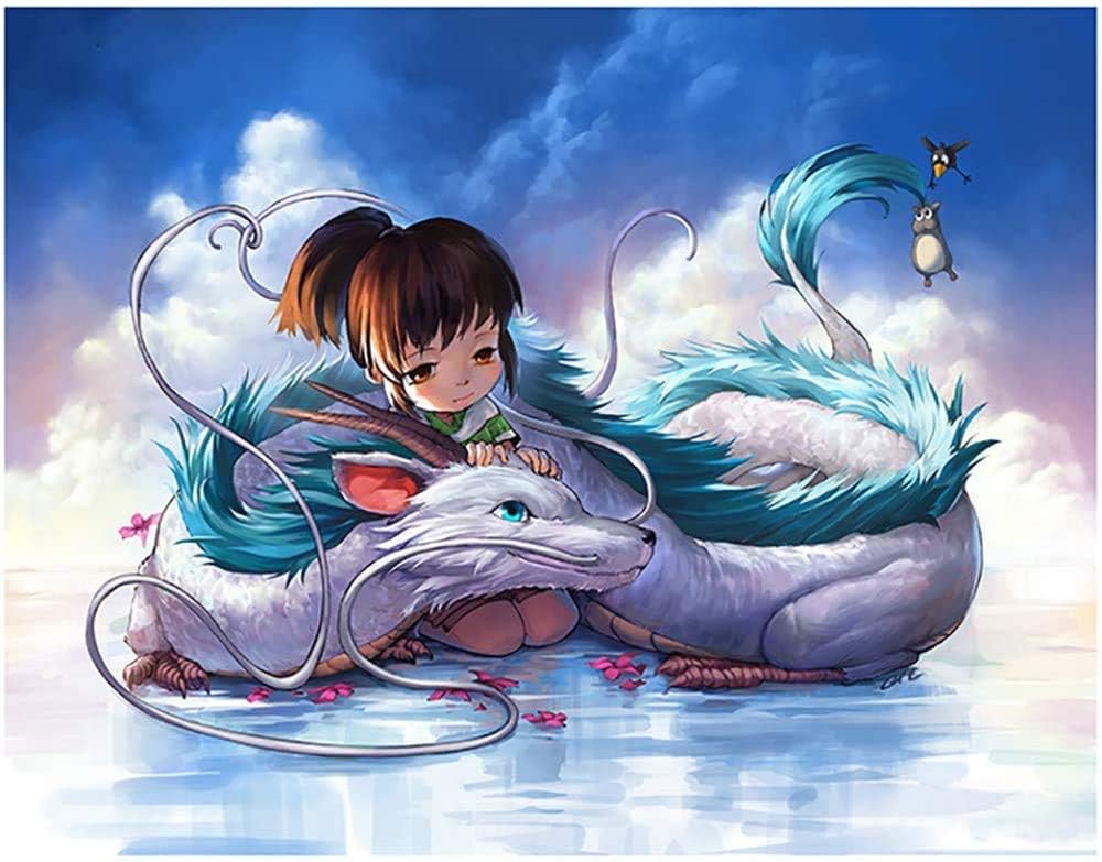 Spirited Away Diamond Painting Kit for Adults, Rhinestone Painting Kits for Adults and Children 5D Full Drill DIY Arts & Crafts Bling Artwork Decor Gift Set with Crystal Rhinestone Gems 12x16 inch