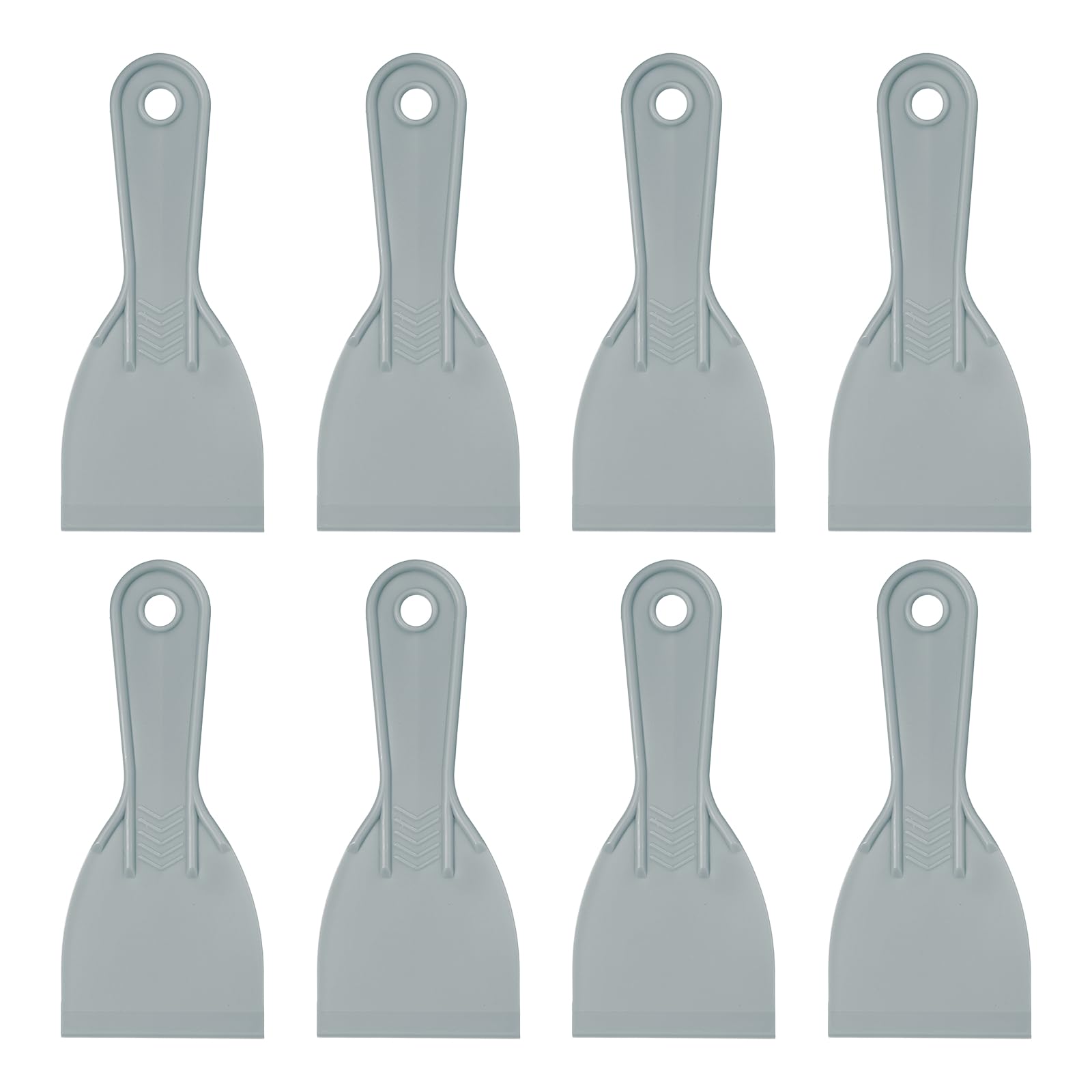 sourcing map 8pcs Putty Scraper 2.95" Plastic Flexible Putty Knives Disposable Paint Spreader Cleaner Tool for Spackling, Patching Painting Repairing, Gray