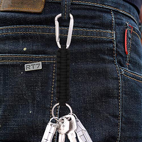Dakuan 6 Pack Different Colors Paracord Keychain Carabiner, Military Braided Lanyard Keychain For Outdoor Survival, Camping, Hiking, Hunting, Fishing #TOP7