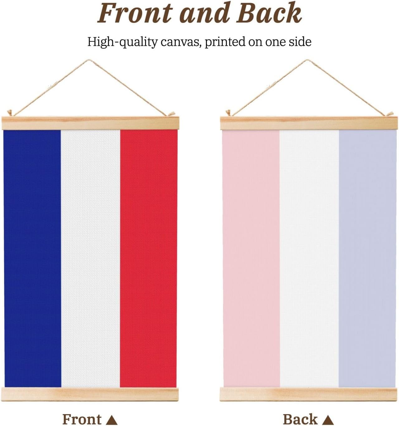 French Flag Print Poster Hanger,Hanging Poster, Poster Frame,Wood Poster Hanger, For Wall Hanging