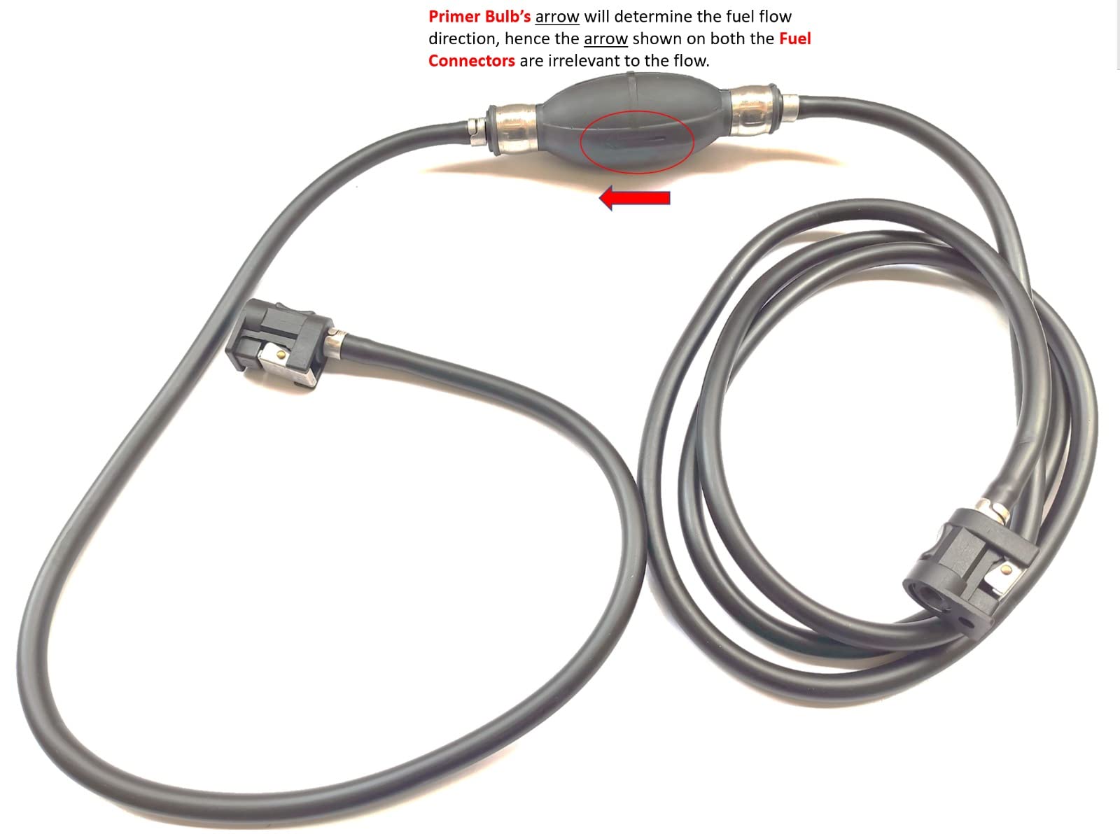 Boat Motor Fuel Line Hose Assy w/Connectors Primer 6MM Pipe 1/4