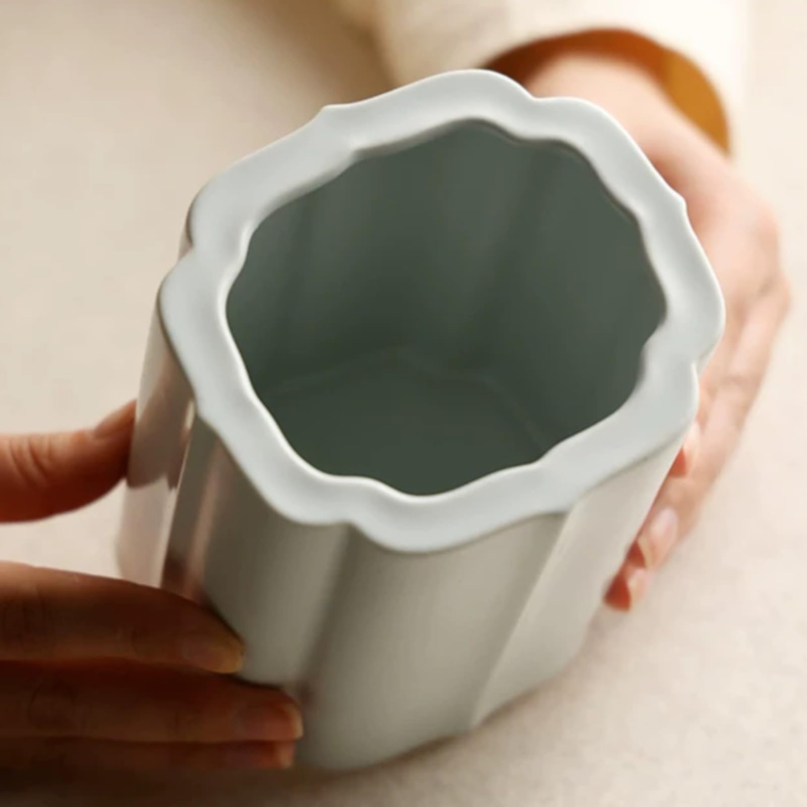 Ru Kiln Stifthalter, antiker Stil, 12,4 cm, Celadon-Tischdekoration, Mao-Stifthalter