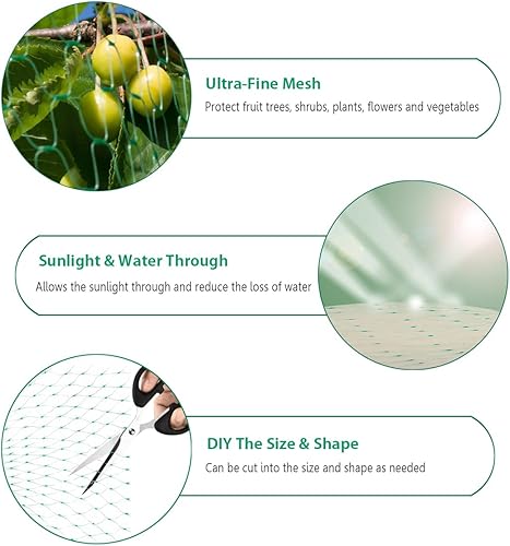 Miniatura 2 de Red para pájaros para jardín, protege plantas vegetales y árboles frutales, la red de jardín no se enreda y la valla reutilizable protege las frutas