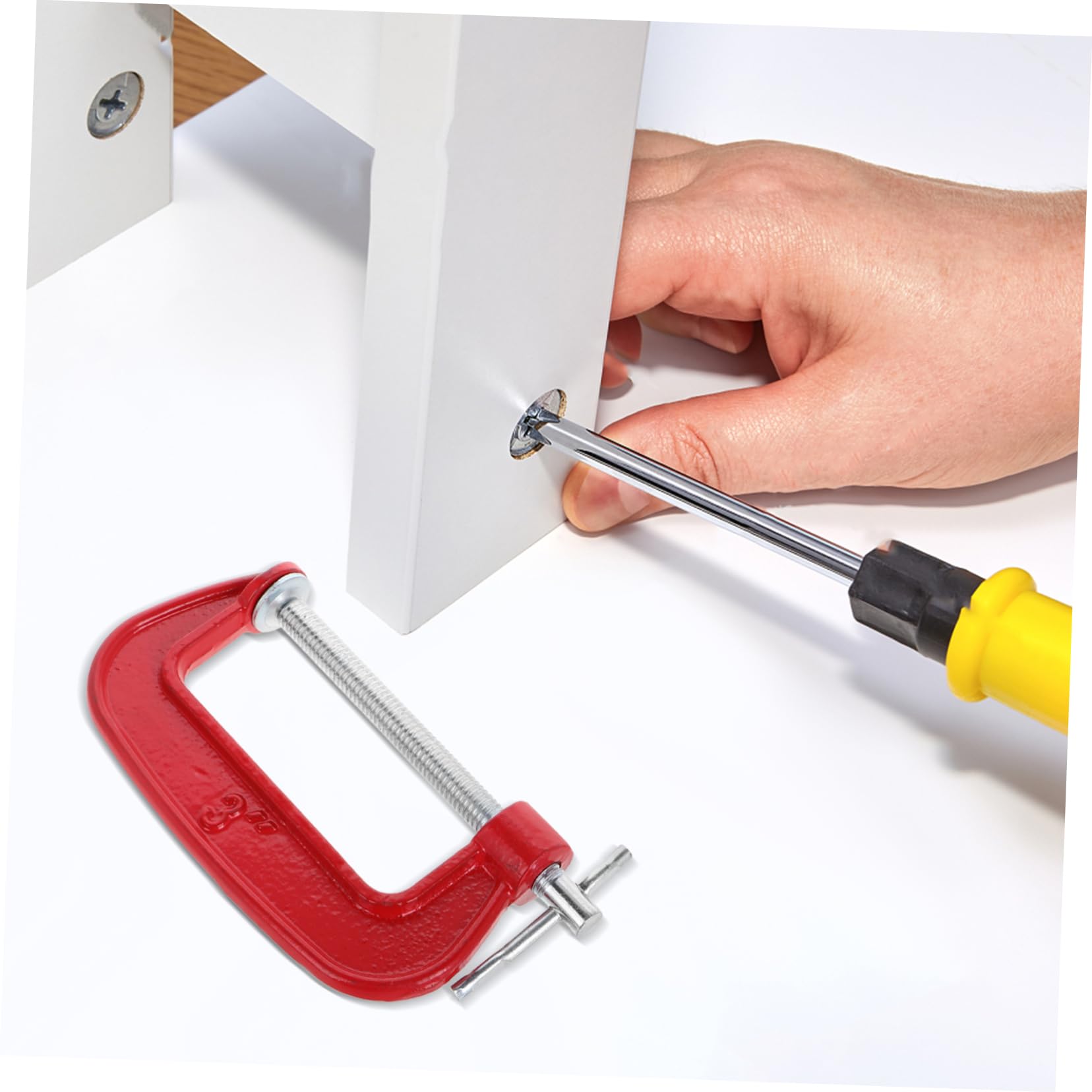 DOITOOL 6pièces Serre-joint C Métal pour Travail du Métal Large Ouverture de Mâchoire Mécanisme de Fixation Sécurisé