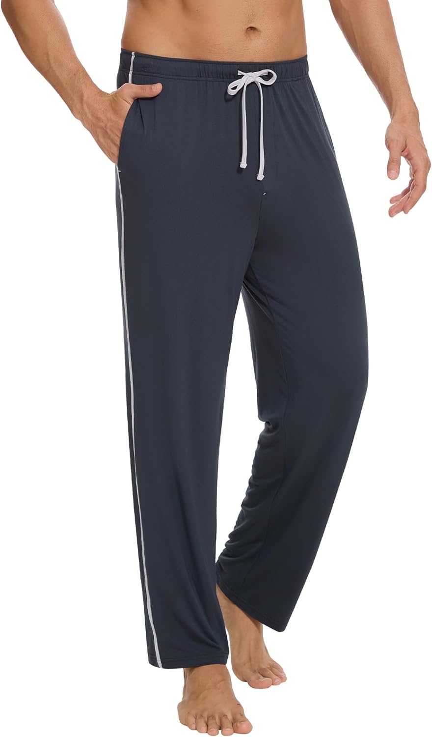 WiWi Viscose from Bamboo Mens Pajama Pants Soft Lounge Bottoms Sweatpants Sleep Pant Drawstring with Pockets S-XXL