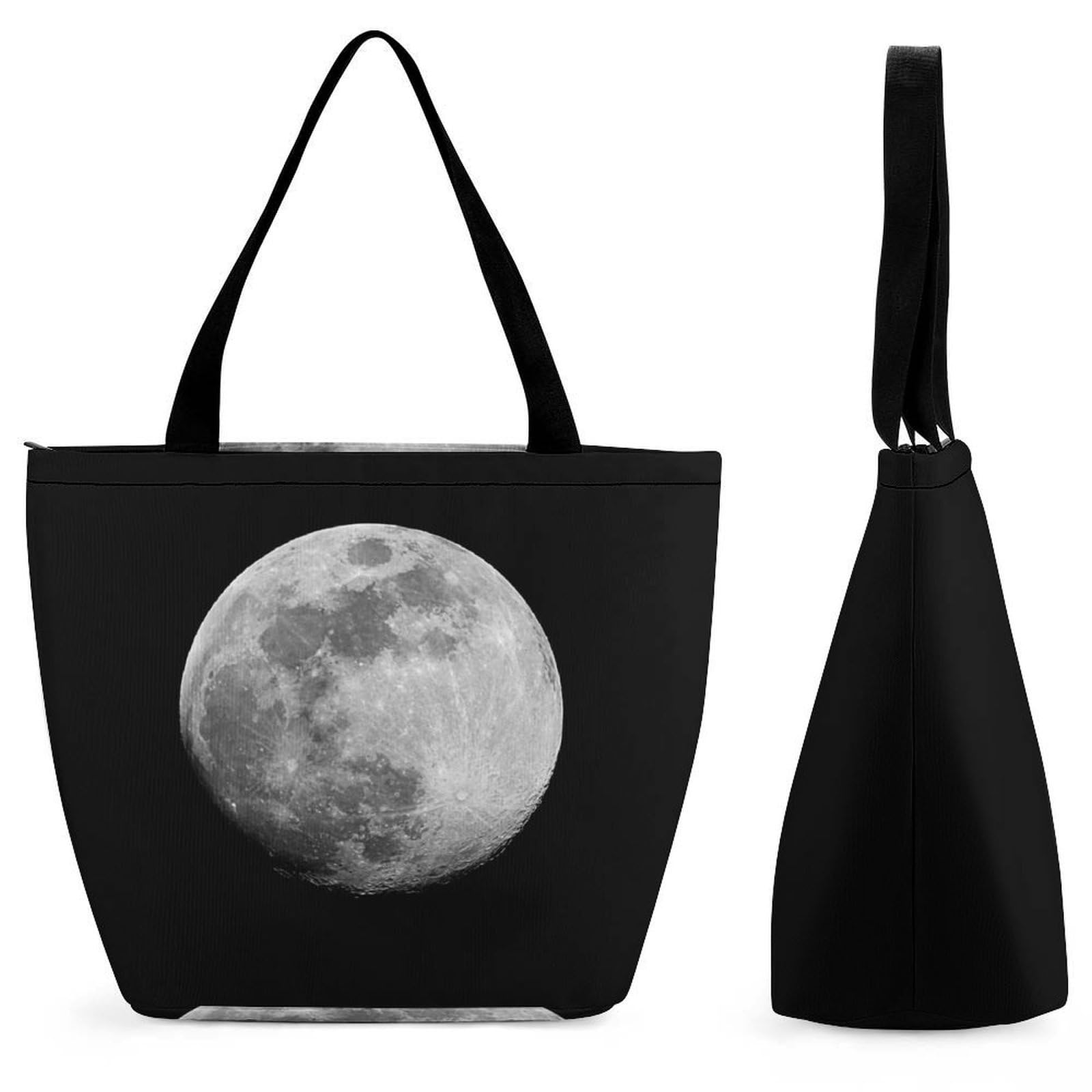 Sac à main lune noire et blanche grand volume pour femme active - 8