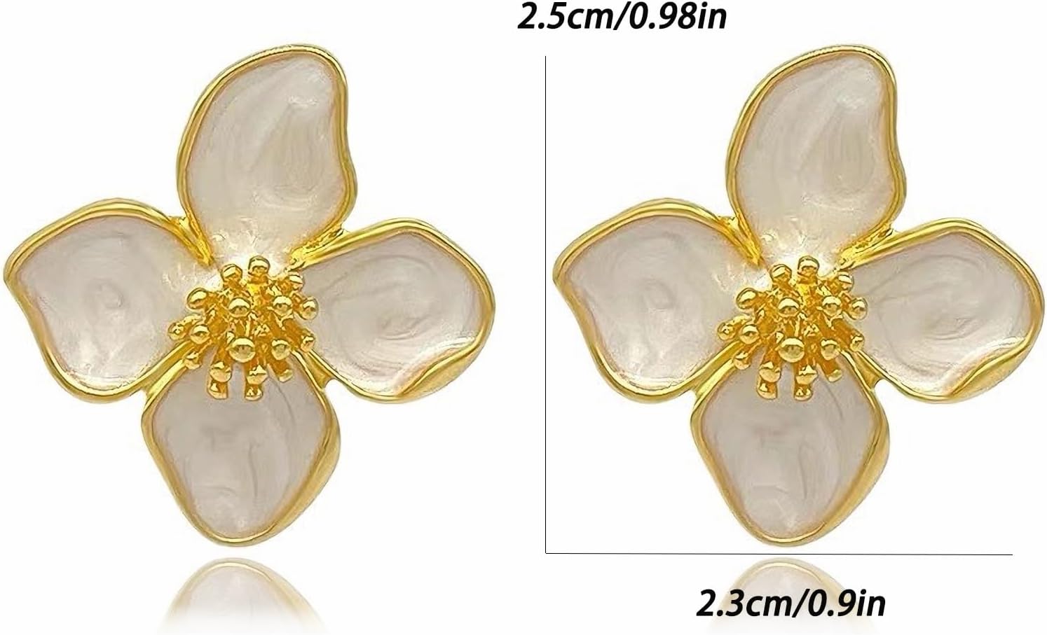 Flower Earrings for Women Large Floral Statement Stud Earrings Chunky Gold Daisy Flower Drop Earring White Green Pink Spring Fancy Trendy Jewelry Accessories - Image 6