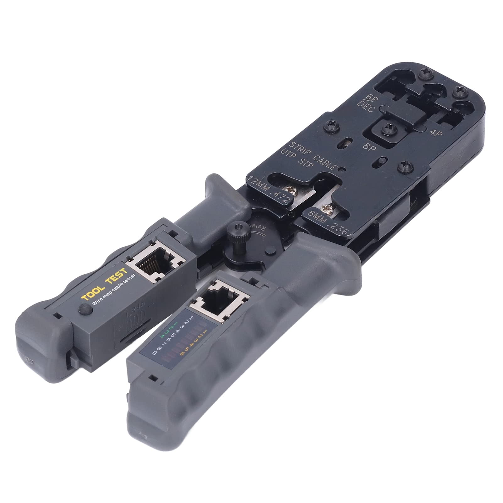 Pince à sertir pince à dénuder à cliquet, outil de sertissage RJ45, Cor avec poignée pour 8P 6P 4P, base d'outil en métal laminé pour l'insertion de câble réseau