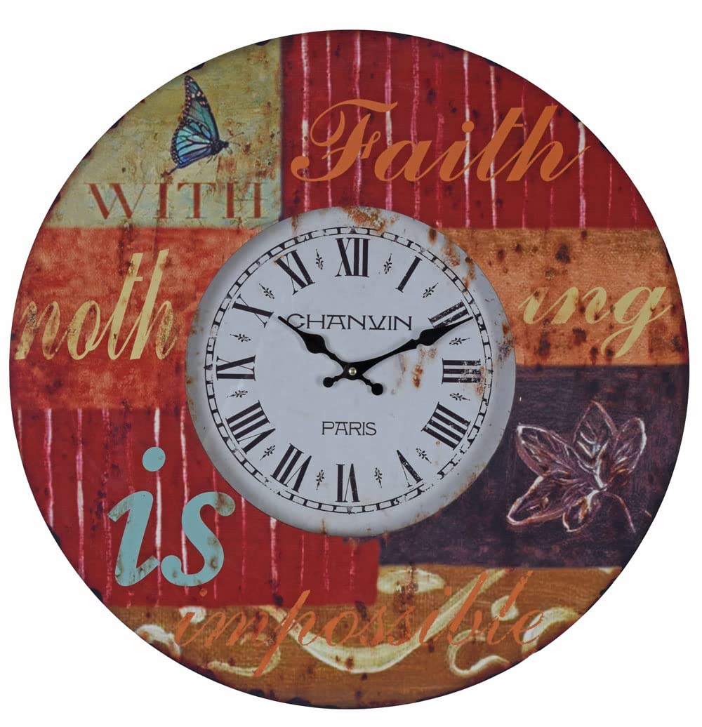 Reloj de pared grande, 60 cm, redondo, para salón, estilo retro, dq020 Palazzo