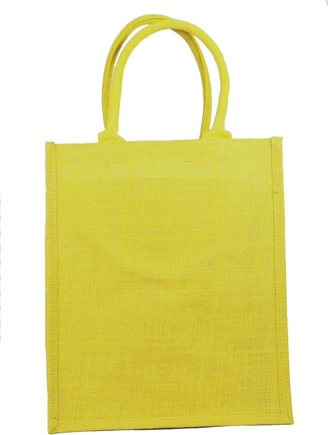 ASHIRWAD Natural Jute Burlap 6 Bottle Wine Beer Can Carrier & Grocery Flexible Reusable Tote Lunch Bag | AE0002-00