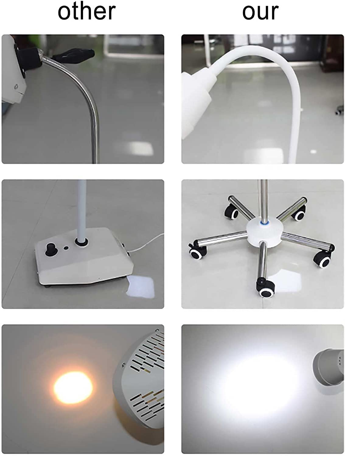 Lampe d'examen Chirurgical à LED Lampe d'examen médical Lampe de Type Support de Sol Lampe pour Animaux de Compagnie Lampe chirurgicale Lampe d'examen gynécologique