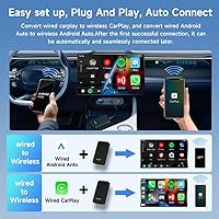 Vista 5 de Carlinkit Adaptador CarPlay 2Air 5.0, 2-Dual-Convertir CarPlay con cable a Android Auto inalámbrico y con cable a inalámbrico, para CarPlay