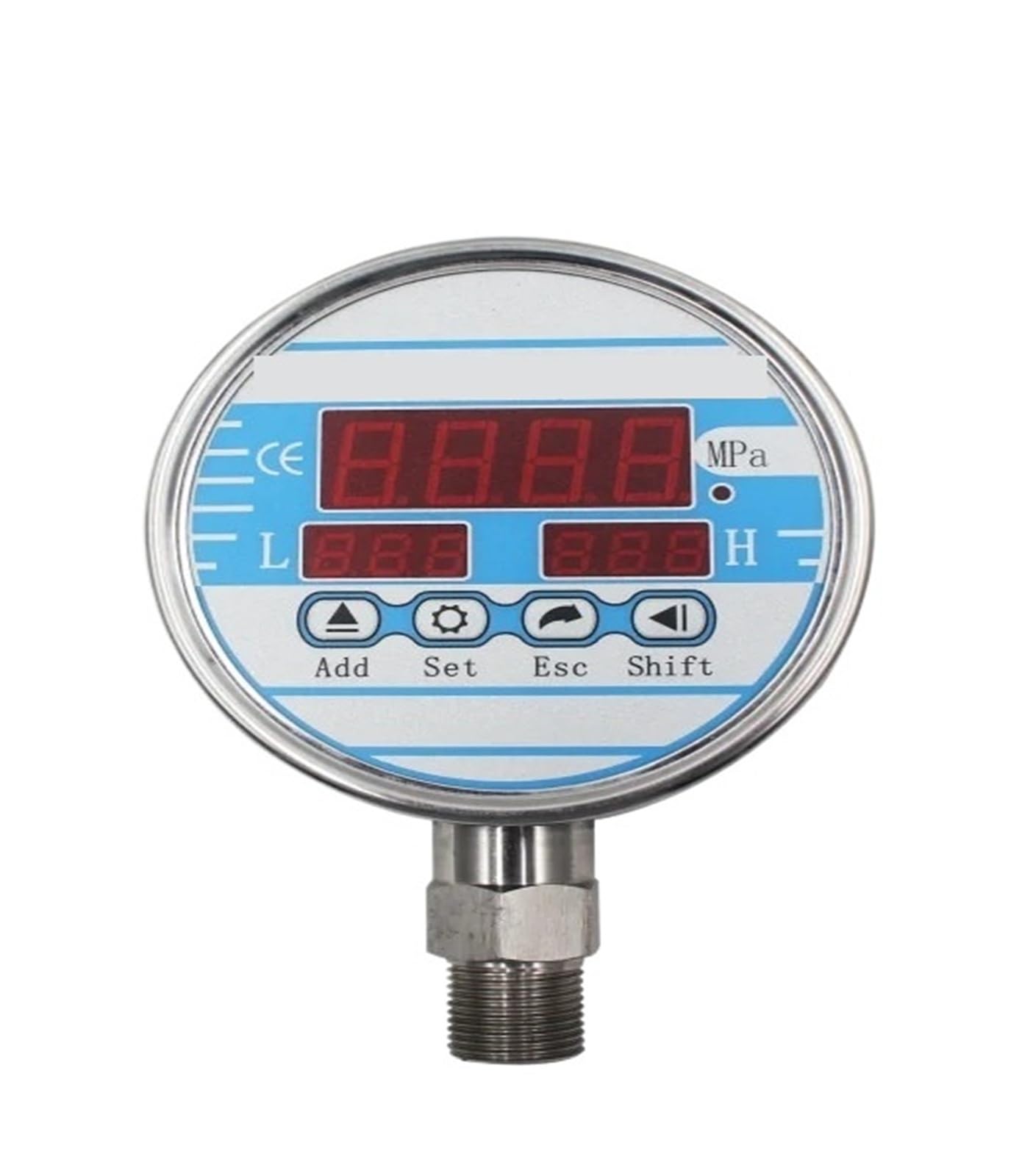 Manomètre numérique G1/4 radial 0-6 bar avec contact électronique de 100mm - 2