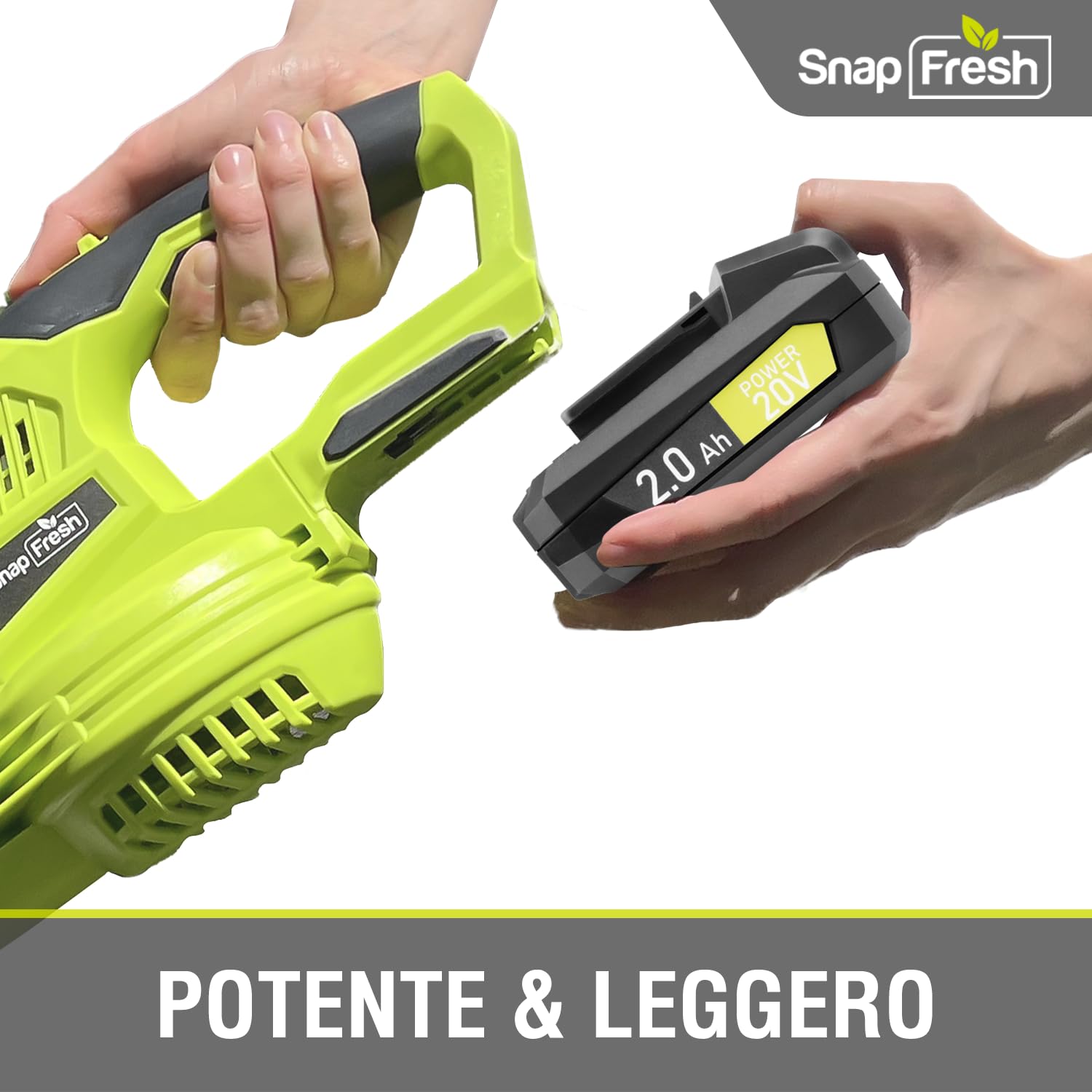 SnapFresh Batteria 20V 2.0Ah - adatta solo per utensili SnapFresh 20V, ricarica rapida - BBT-DC20A