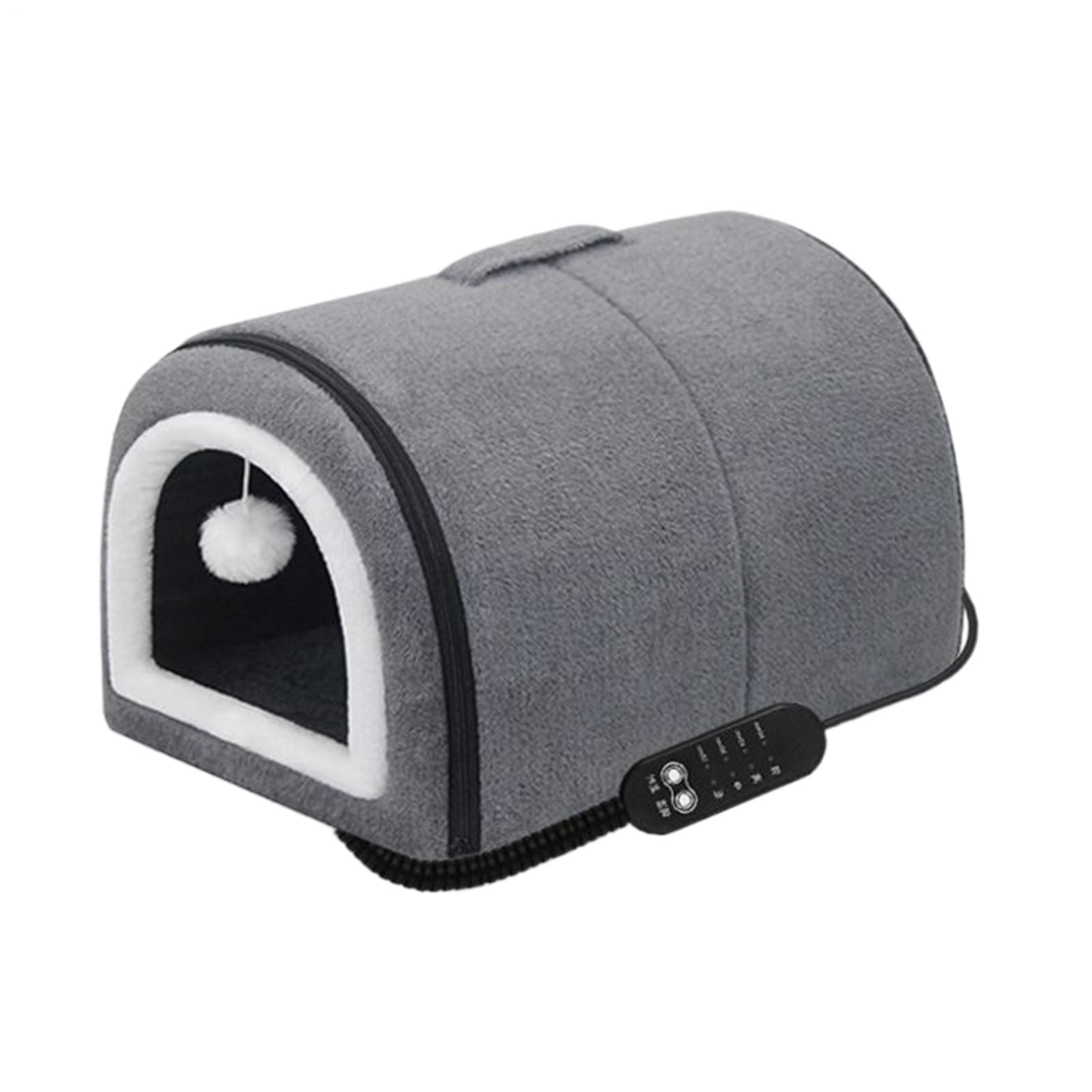 Cuccia riscaldata per gatti semi-chiusa con regolazione della temperatura, rimovibile, lavabile, calda cuccia per piccoli animali domestici, ideale per uso invernale interno ed esterno
