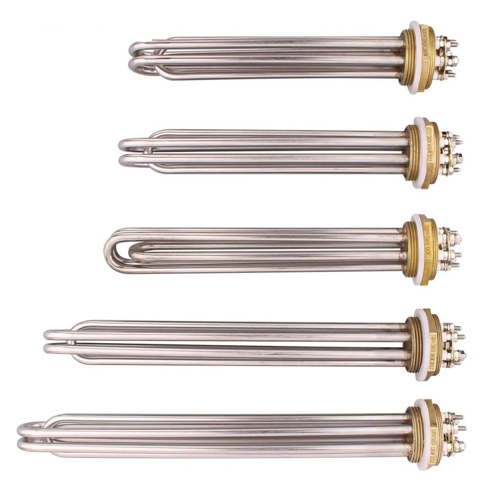 220V/380V Elektrisches Tauchheizelement DN32/DN40 Warmwasserbereiter Widerstand SUS304 1St(DN32,380V_9KW 310MM)
