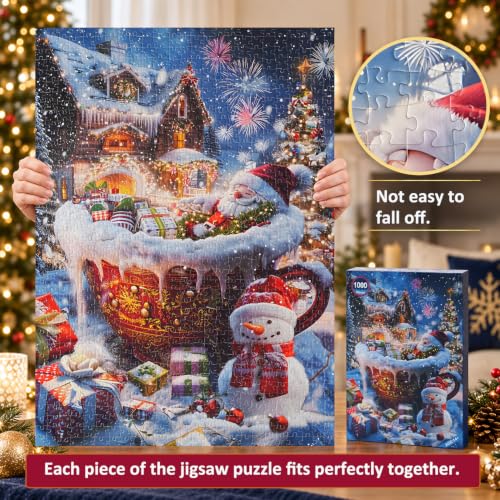 Yunlus Jigsaw Puzzles for Adults 1000 Pieces Christmas Puzzles by Yunlus - Used condition - Image 2