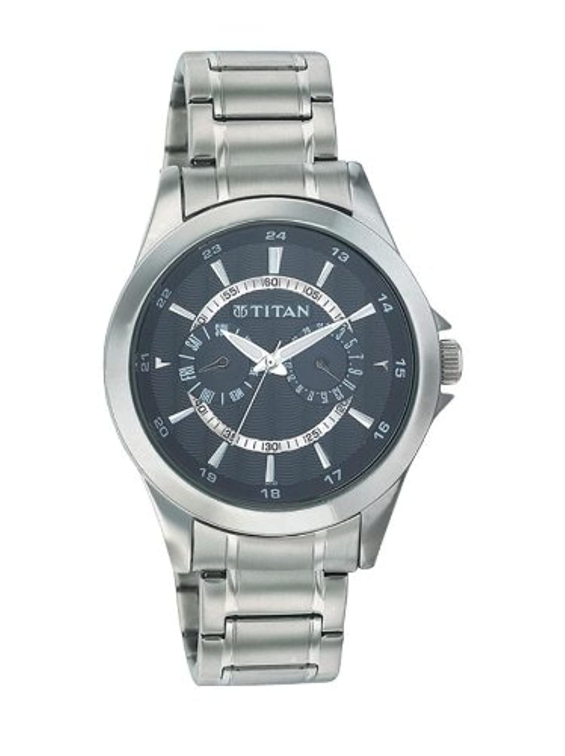 Titan Quartz Multifunction Black Dial Stainless Steel Strap Watch for Men-NN9323SM02 (B007R9WKUU) Amazon Price History, Amazon Price Tracker