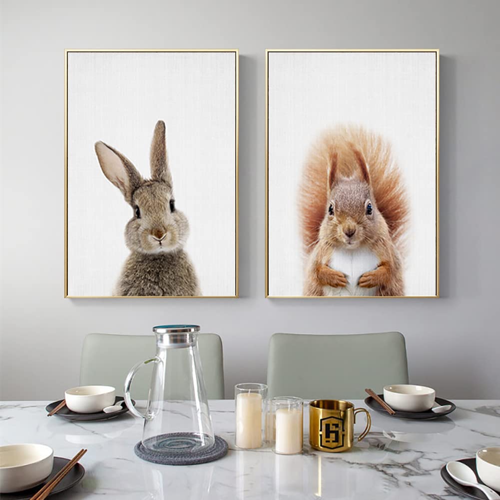 Waldtiere Poster Set - 6er Set Kinderzimmer Deko Mit Eichhörnchen, Hirsch & Co