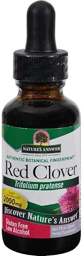 Nature's Answer Red Clover Floración Tops, Onzas 1 fluidas  Apoyo Natural del estado de ánimo  Equilibrio hormonal para las mujeres  Apoyo de la disponible en Yaxa Peru