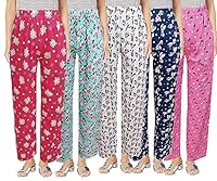 LADY WILLINGTON Womens Track Pant Lower Cotton Printed Payjama/Lounge Wear –Soft Cotton Night Wear/Pyjama for Women(Pack of 1Pc,2Pcs,3Pcs,4Pcs,5Pcs), Prints May Vary (Assorted Pyjama), (5XL, 1)