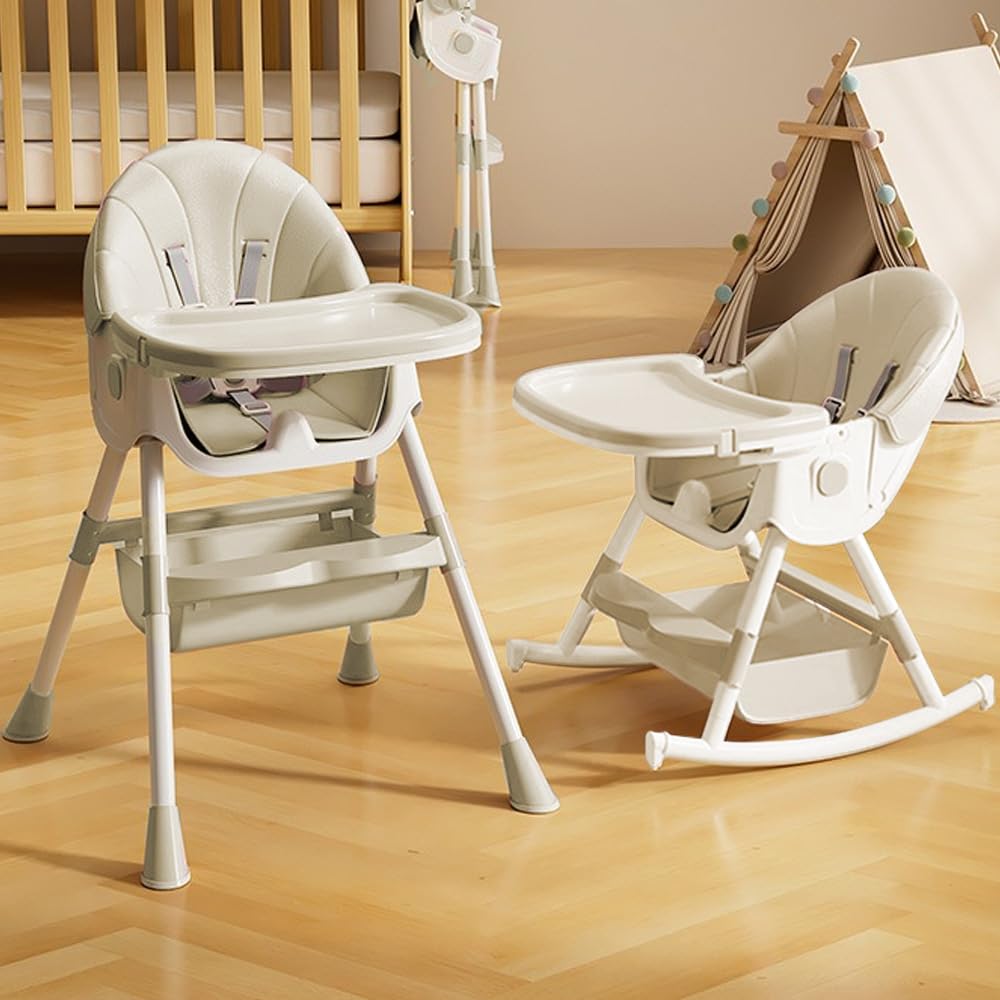 6 in 1 Kinderhochstuhl mit Abnehmbares Tablett, Babyhochstuhl Rollen, 73cm Fütterungsstuhl Futterstuhl Ernährungsstuhl Kinderstuhl Fütterungssessel ab 6 Monaten bis 5 Jahre